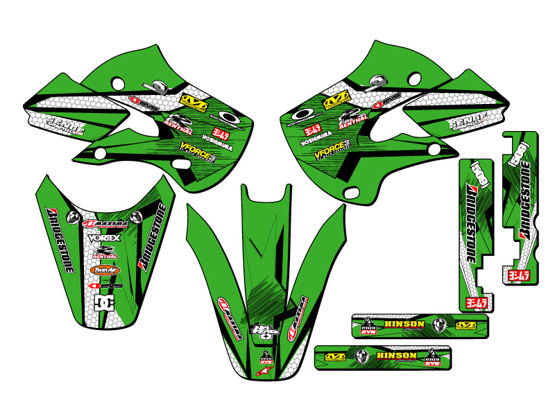 Kit de gráficos KLX 110 PODIUM 2002-2009 verde Senge compatible con Kawasaki - Imagen 2 de 10