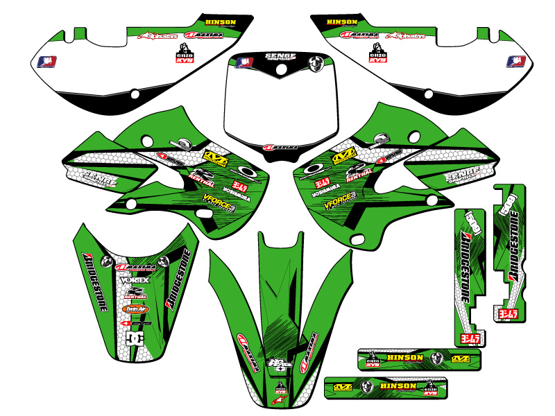 Kit de gráficos KLX 110 PODIUM 2002-2009 verde Senge compatible con Kawasaki - Imagen 5 de 10
