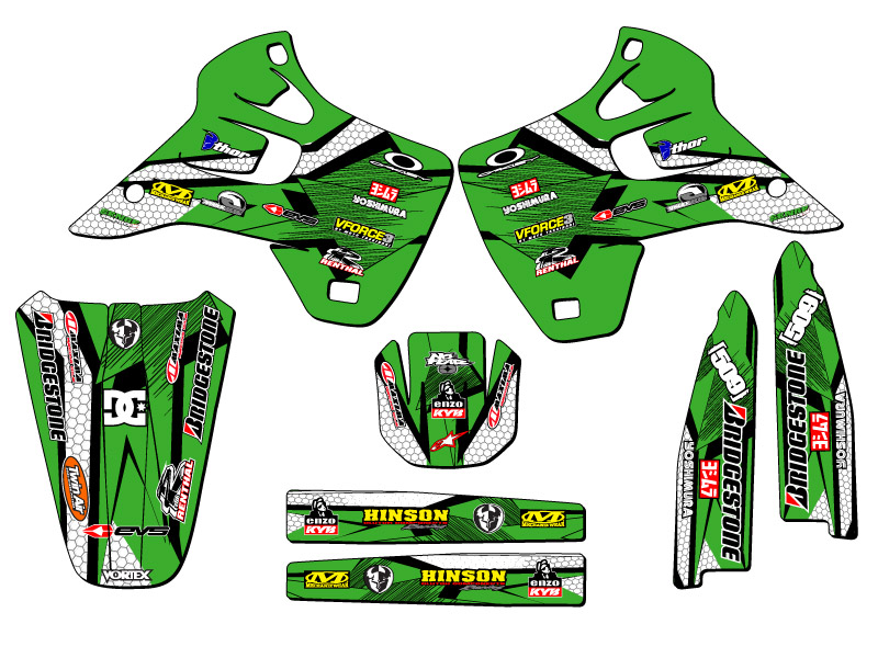 1992-1993 KX 250 PODIUM Green Senge Graphics Kit Compatible with Kawasaki - Picture 2 of 10