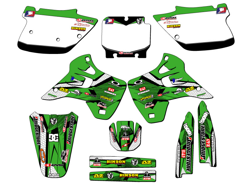 1992-1993 KX 250 PODIUM Green Senge Graphics Kit Compatible with Kawasaki - Picture 5 of 10