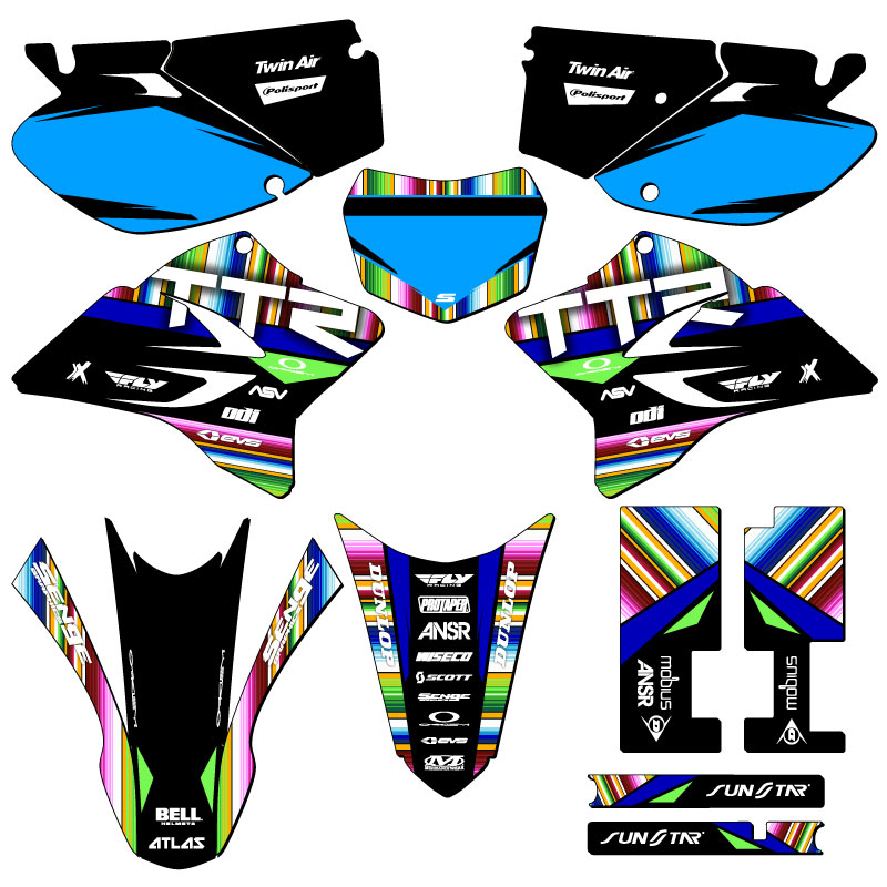 2005-2022 TTR 230 SERAPE Black Senge Graphics Kit Compatible with Yamaha - Picture 5 of 10