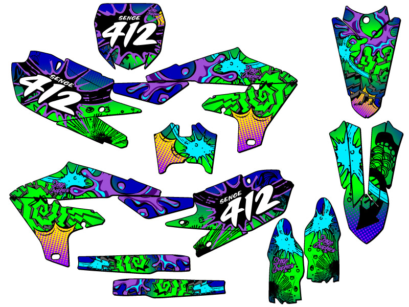 2019-2023 YZ 450 FX ZANY Blue Senge Graphics Kit Compatible with Yamaha - Picture 8 of 10