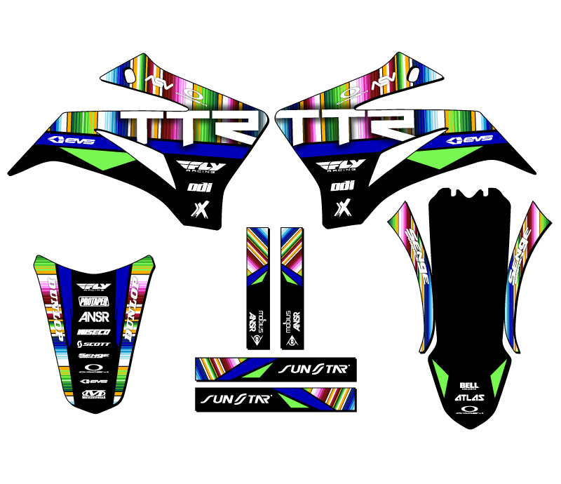 2008-2022 TTR 125 SERAPE Black Senge Graphics Kit Compatible with Yamaha - Picture 2 of 10