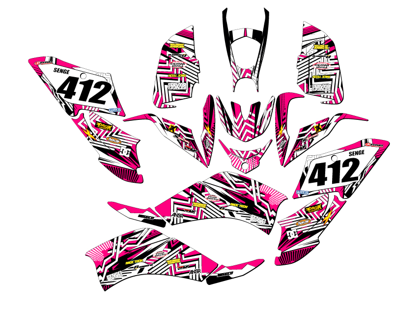 Kit Gráficos All Years RAPTOR 125 MAYHEM Rosa Senge Compatible con Yamaha - Imagen 5 de 7