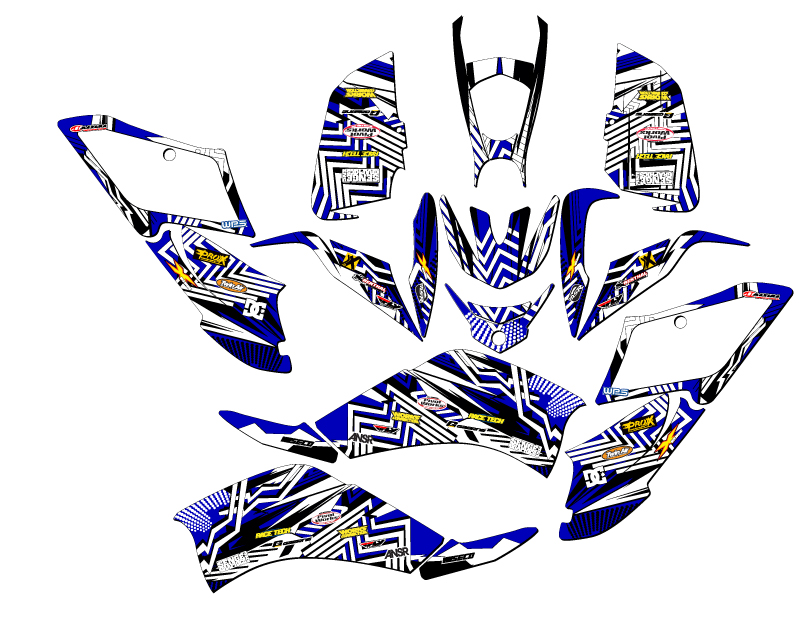 All Years RAPTOR 125 MAYHEM Blue Senge Graphics Kit Compatible with Yamaha - Picture 2 of 7