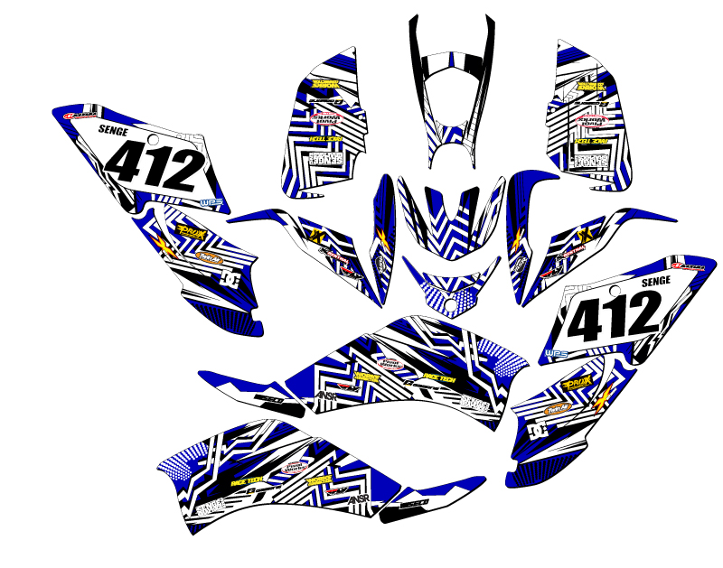 All Years RAPTOR 125 MAYHEM Blue Senge Graphics Kit Compatible with Yamaha - Picture 5 of 7