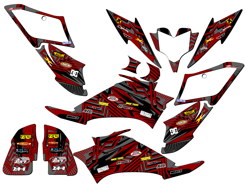 All Years RAPTOR 250 MAYHEM Grey Senge Graphics Kit Compatible with Yamaha - Picture 2 of 7