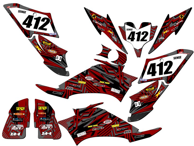 All Years RAPTOR 250 MAYHEM Grey Senge Graphics Kit Compatible with Yamaha - Picture 5 of 7