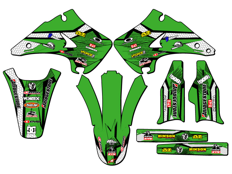 2003-2008 KX 250 PODIUM Green Senge Graphics Kit Compatible with Kawasaki - Picture 2 of 10