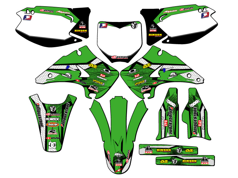 2003-2008 KX 250 PODIUM Green Senge Graphics Kit Compatible with Kawasaki - Picture 5 of 10