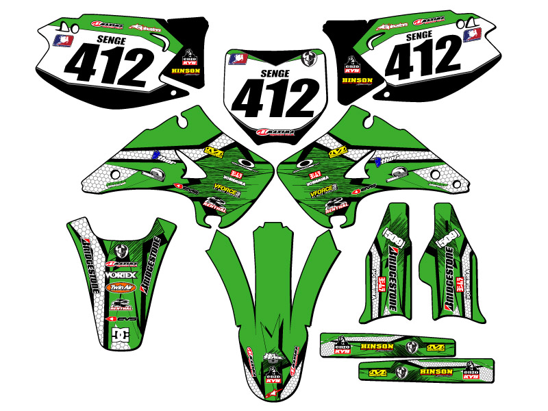 2003-2008 KX 250 PODIUM Green Senge Graphics Kit Compatible with Kawasaki - Picture 8 of 10