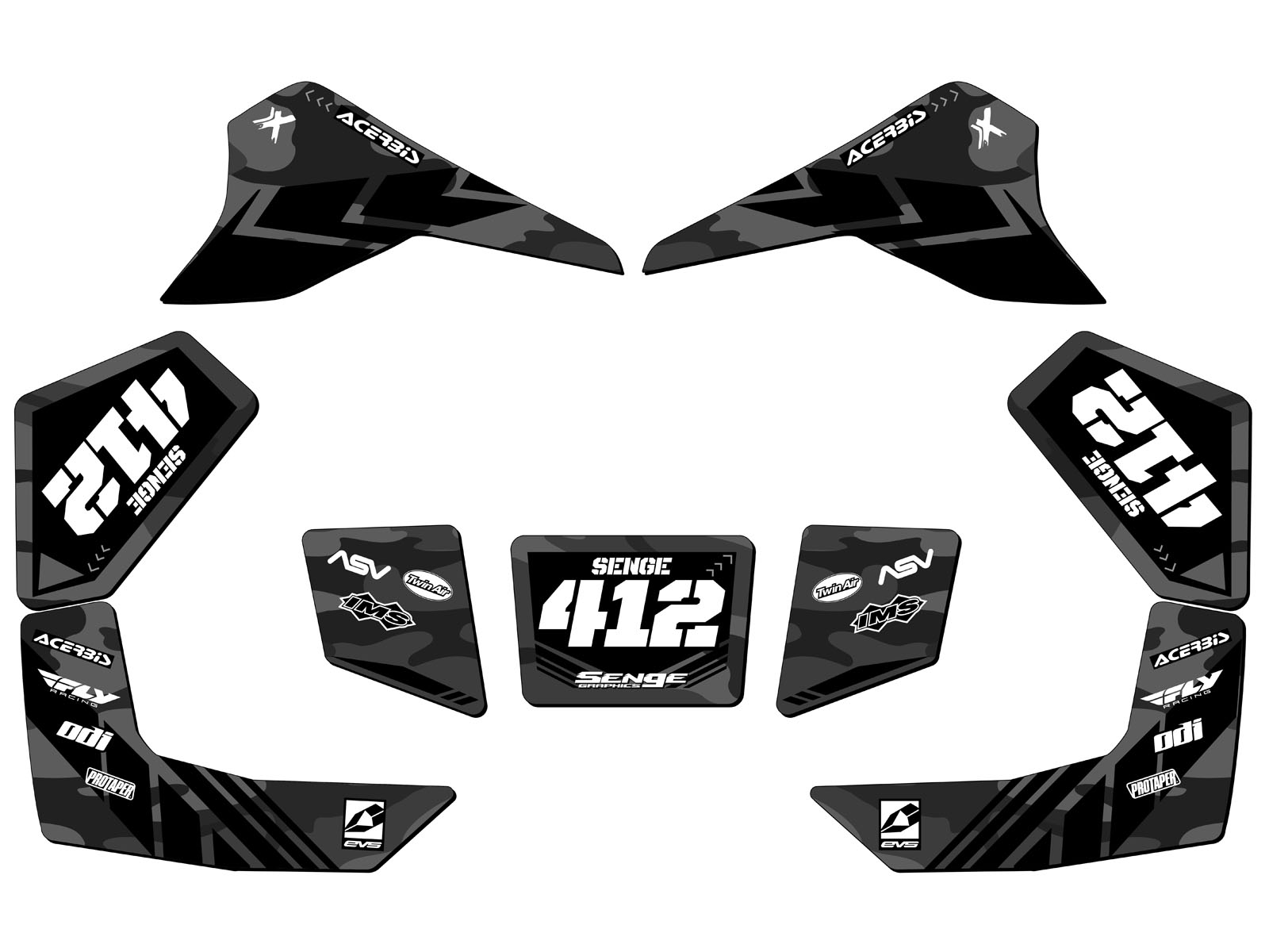 All Years LT 80 APACHE Grey Senge Graphics Kit Compatible with Suzuki - Foto 5 di 7