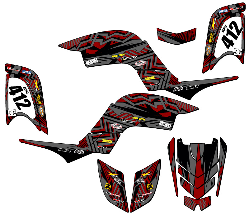 Alle Jahre RAPTOR 660 MAYHEM Graue Senge Grafikset Kompatibel Mit Yamaha - Picture 5 of 7