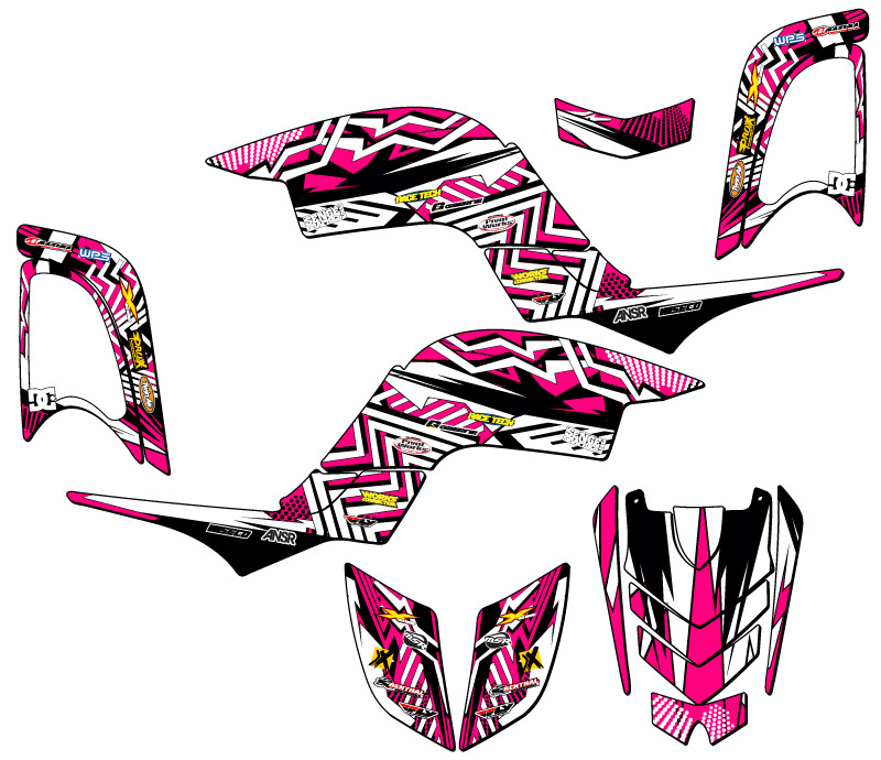 Kit de Gráficos All Years RAPTOR 660 MAYHEM Pink Senge Compatible con Yamaha - Imagen 2 de 7