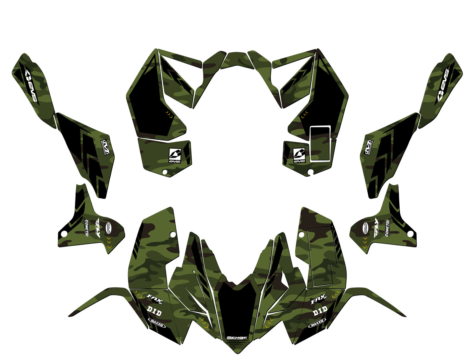 All Years LTR 450 APACHE Green Senge Graphics Kit Compatible with Suzuki - Picture 2 of 7