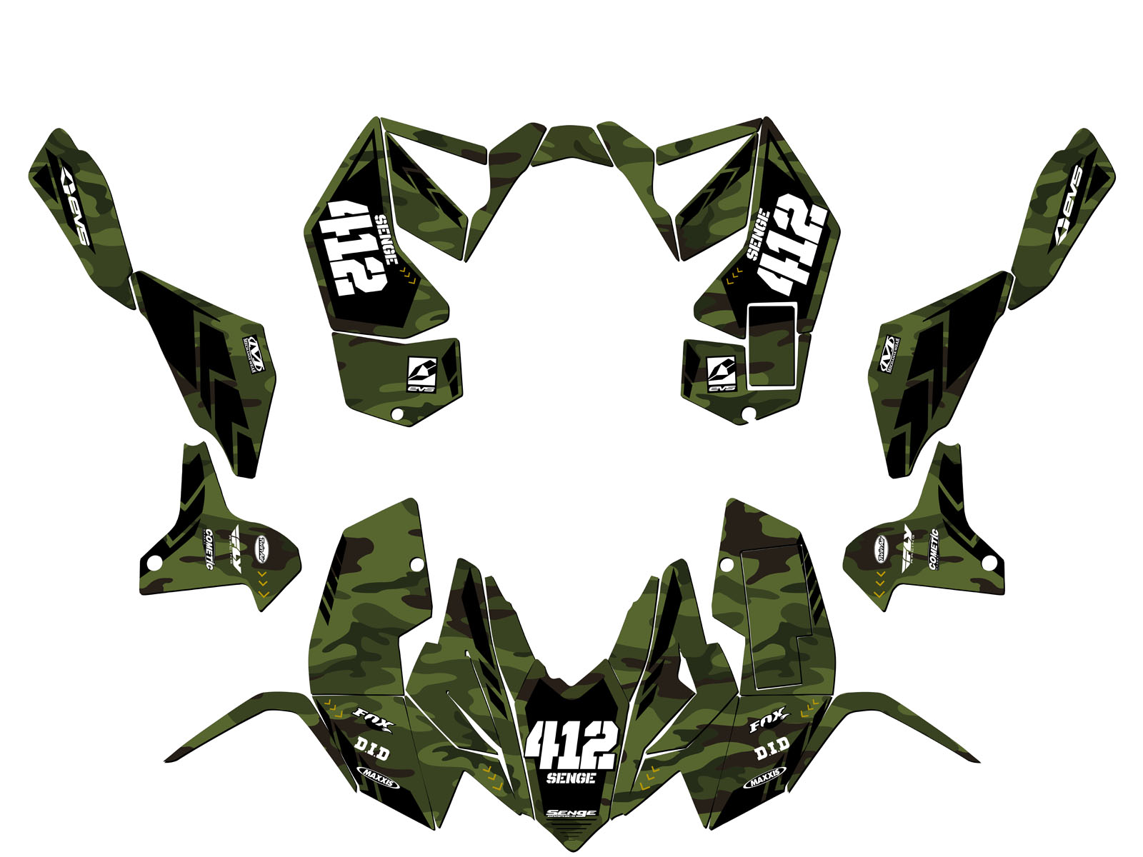 All Years LTR 450 APACHE Green Senge Graphics Kit Compatible with Suzuki - Picture 5 of 7