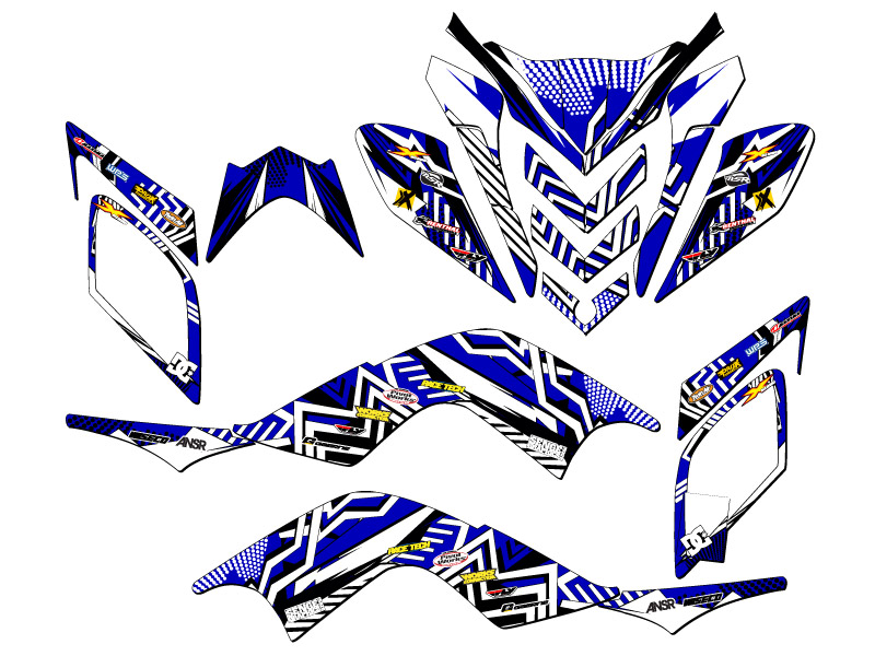 2009-2012 RAPTOR 700 MAYHEM Blue Senge Graphics Kit Compatible with Yamaha - Bild 2 von 7