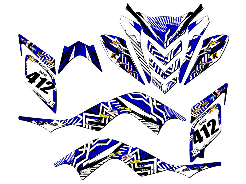 2009-2012 RAPTOR 700 MAYHEM Blue Senge Graphics Kit Compatible with Yamaha - Bild 5 von 7