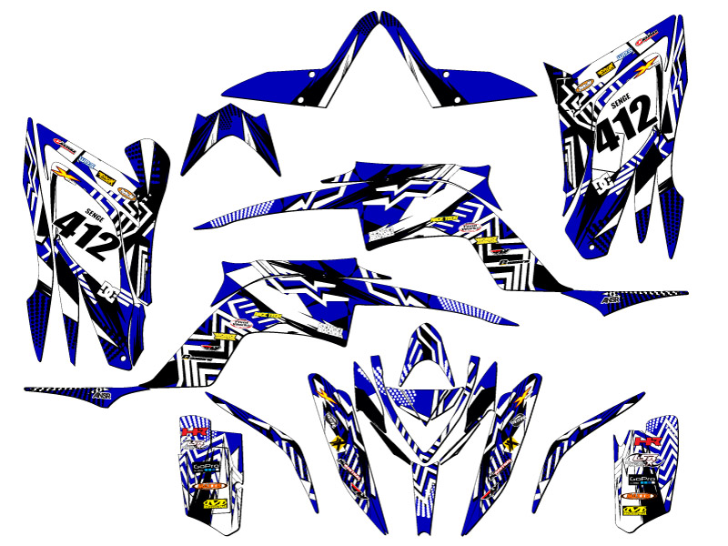 Kit de gráficos Raptor 700 Mayhem Blue Senge 2013-2020 compatible con Yamaha - Imagen 5 de 7