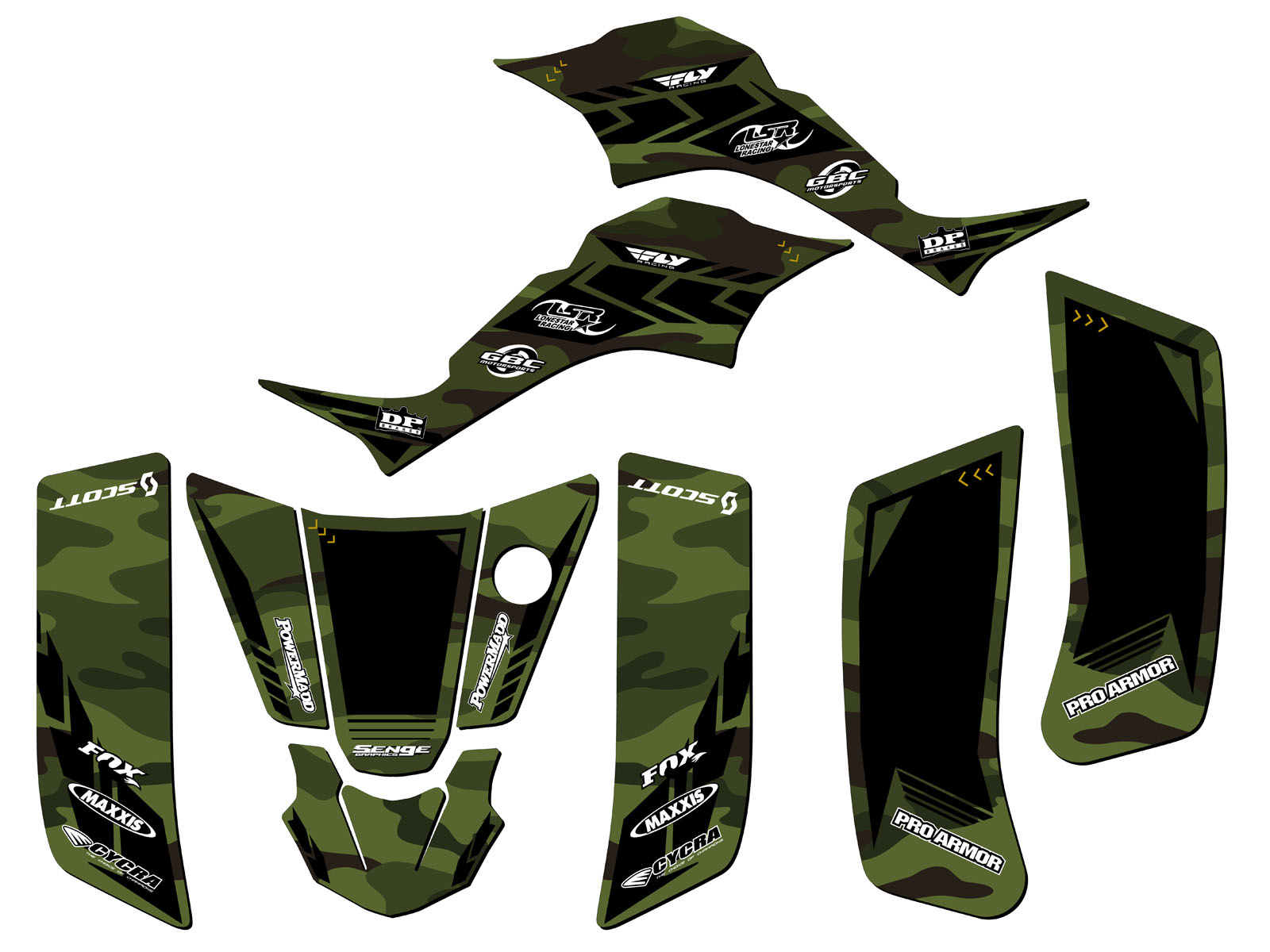 2000-2005 LT 50A APACHE Green Senge Graphics Kit Compatible with Suzuki - Picture 2 of 7