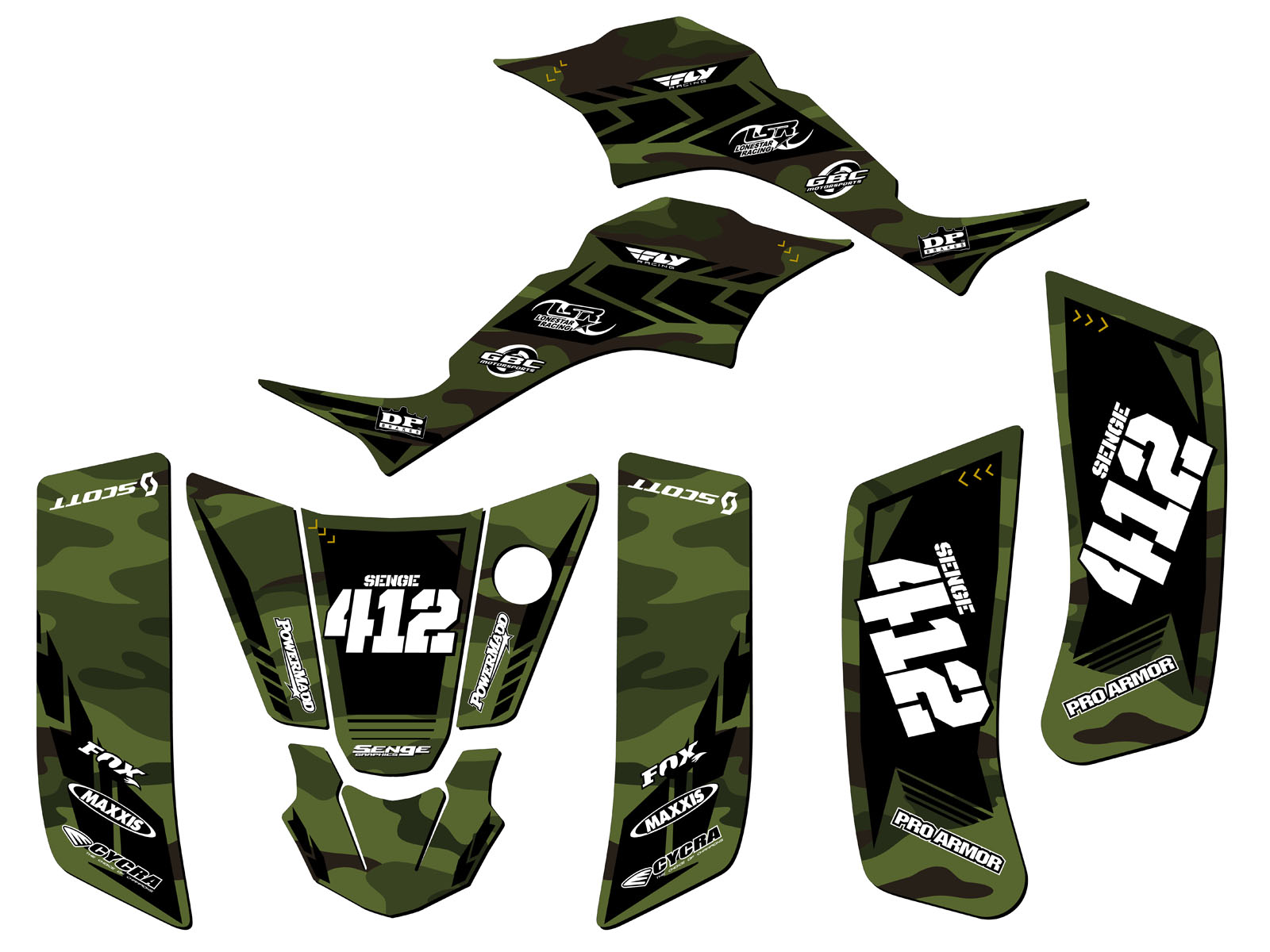 2000-2005 LT 50A APACHE Green Senge Graphics Kit Compatible with Suzuki - Picture 5 of 7