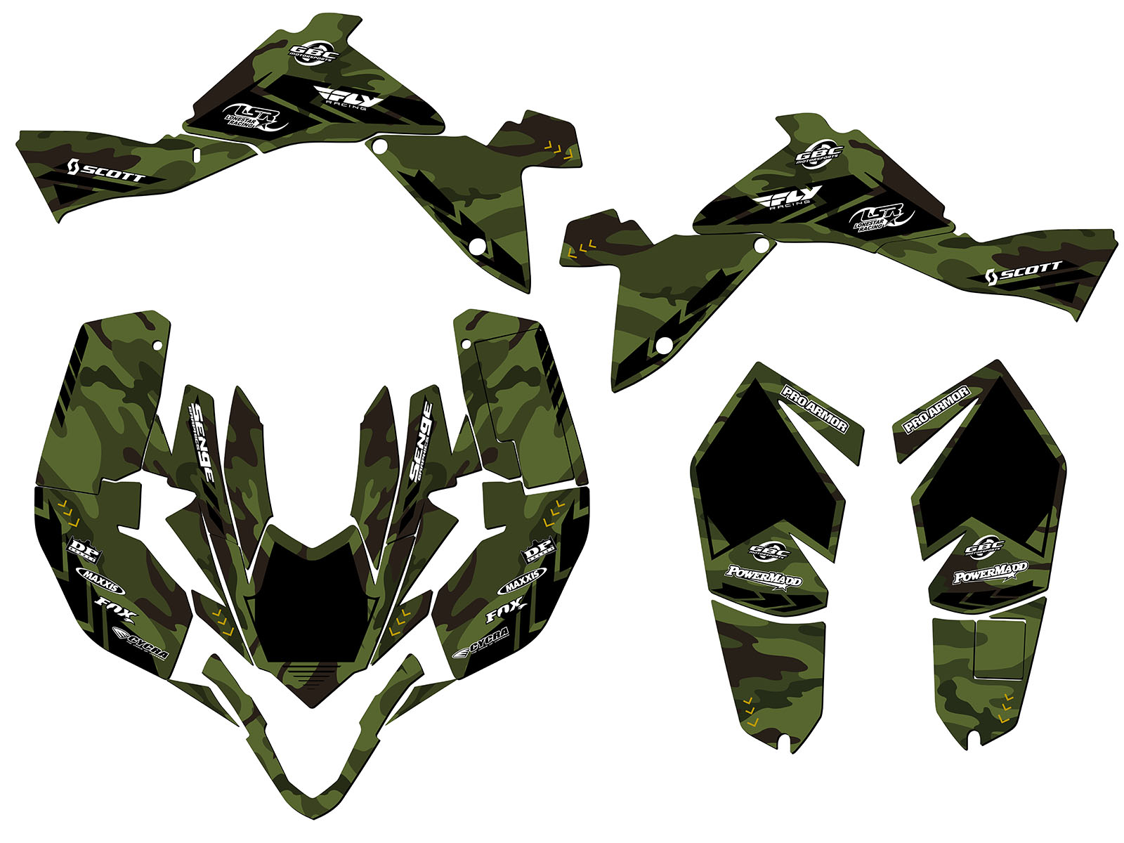 2009-2012 LTZ 400 APACHE Green Senge Graphics Kit Compatible with Suzuki - Picture 2 of 7