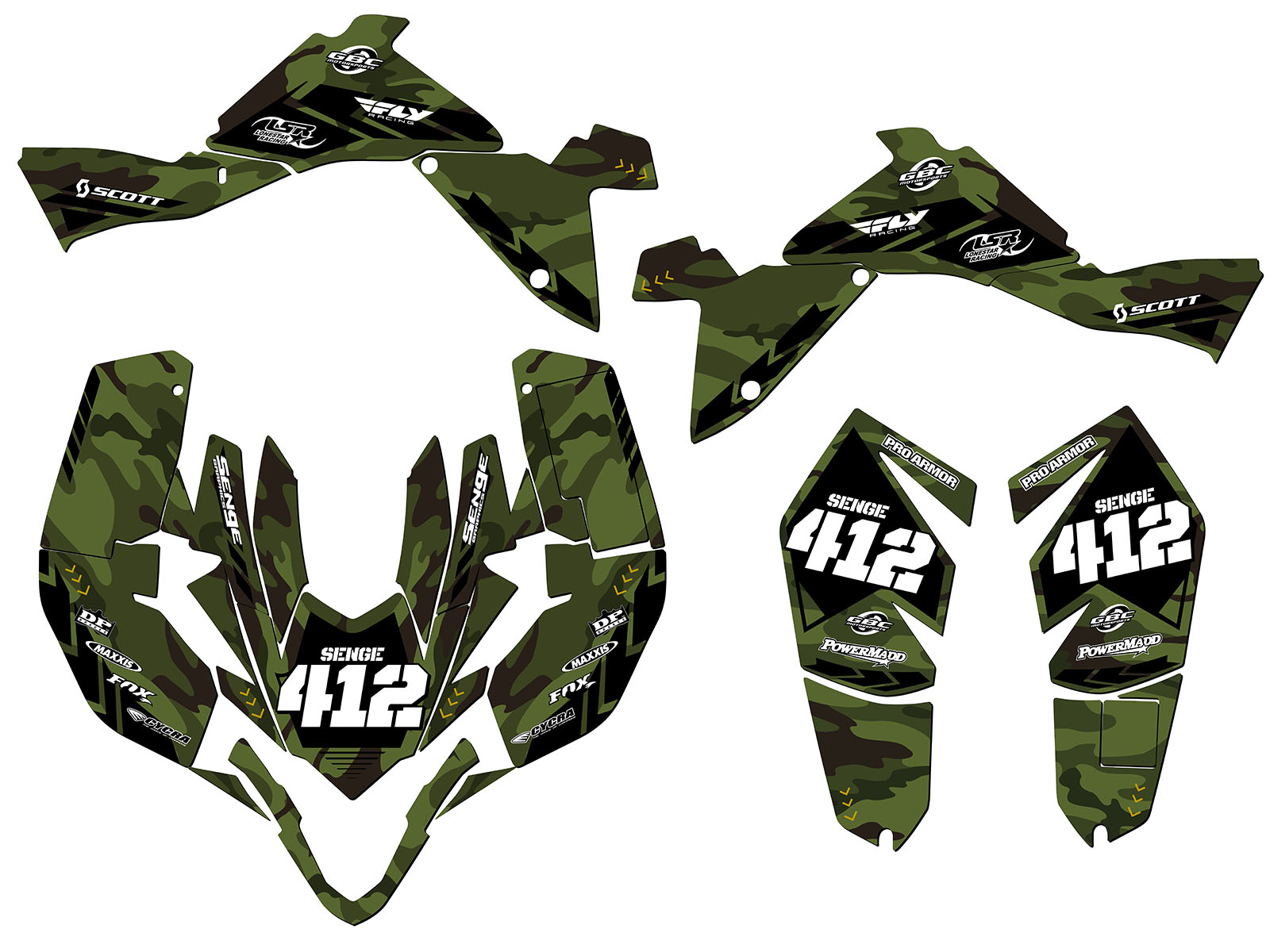 2009-2012 LTZ 400 APACHE Green Senge Graphics Kit Compatible with Suzuki - Picture 5 of 7