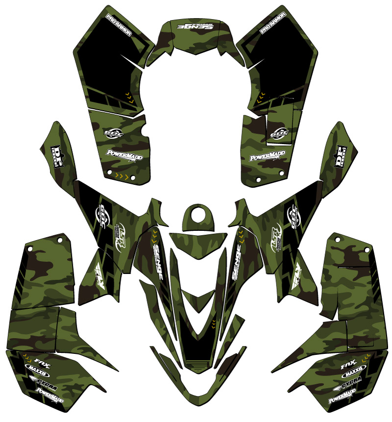 Kit de gráficos LTZ 90 APACHE 2007-2020 verde Senge compatible con Suzuki - Imagen 2 de 7