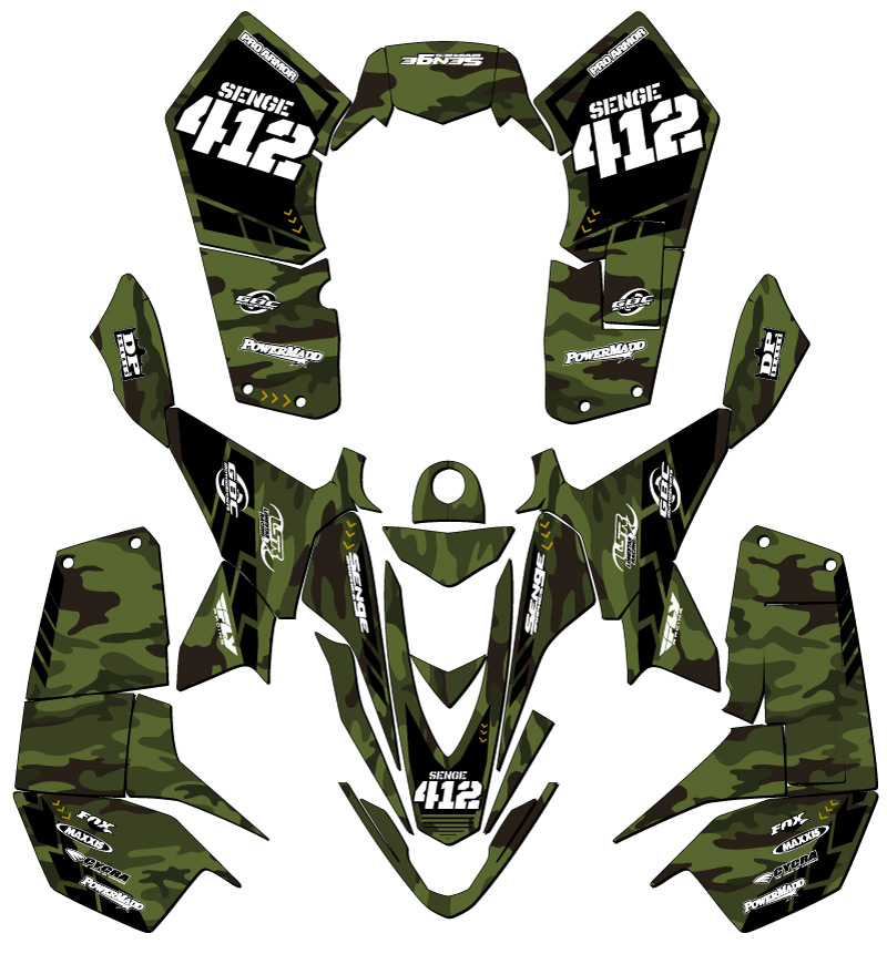 Kit de gráficos LTZ 90 APACHE 2007-2020 verde Senge compatible con Suzuki - Imagen 5 de 7