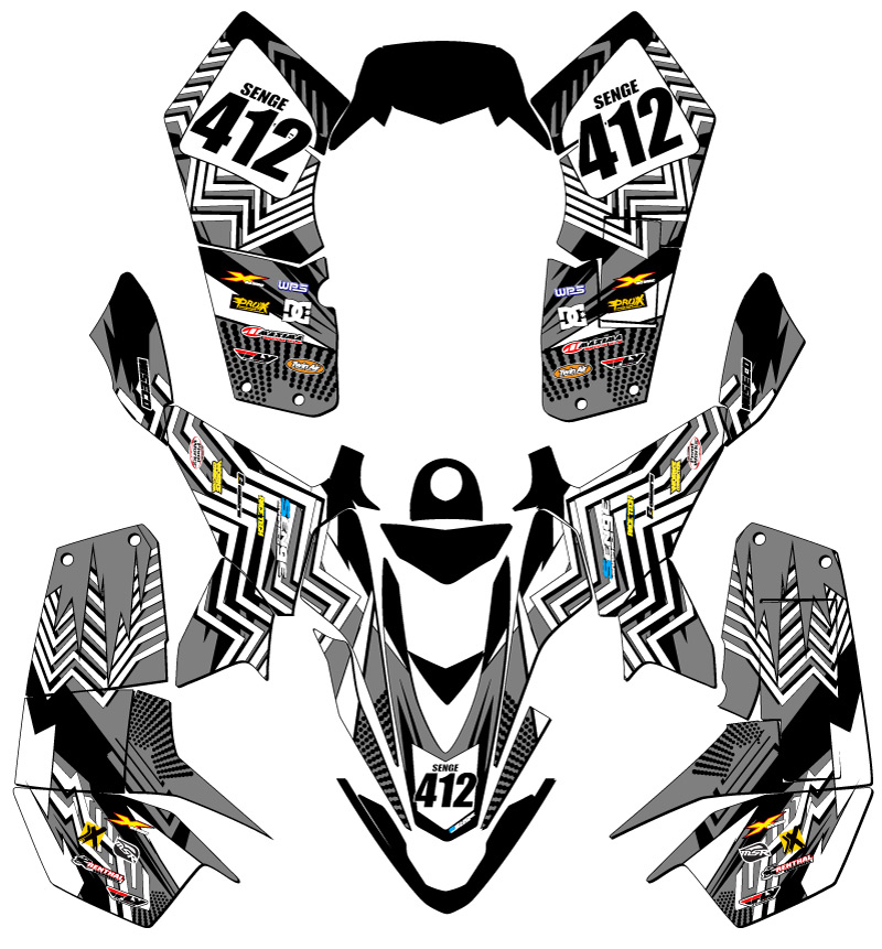 2007-2020 LTZ 90 MAYHEM Black Senge kit de gráficos compatible con Suzuki - Imagen 5 de 7