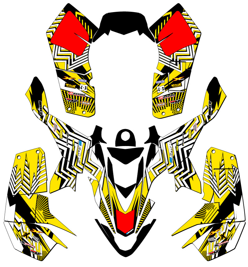 2007-2020 LTZ 90 MAYHEM Yellow Senge Graphics Kit Compatible with Suzuki - Picture 2 of 7