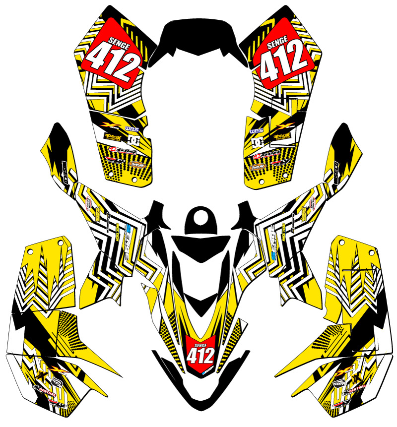 2007-2020 LTZ 90 MAYHEM Yellow Senge Graphics Kit Compatible with Suzuki - Picture 5 of 7