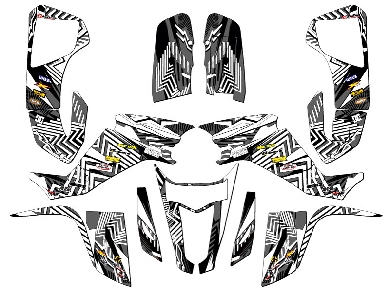 2003-2008 LTZ 400 MAYHEM Black Senge Graphics Kit Compatible with Suzuki - Bild 2 von 7