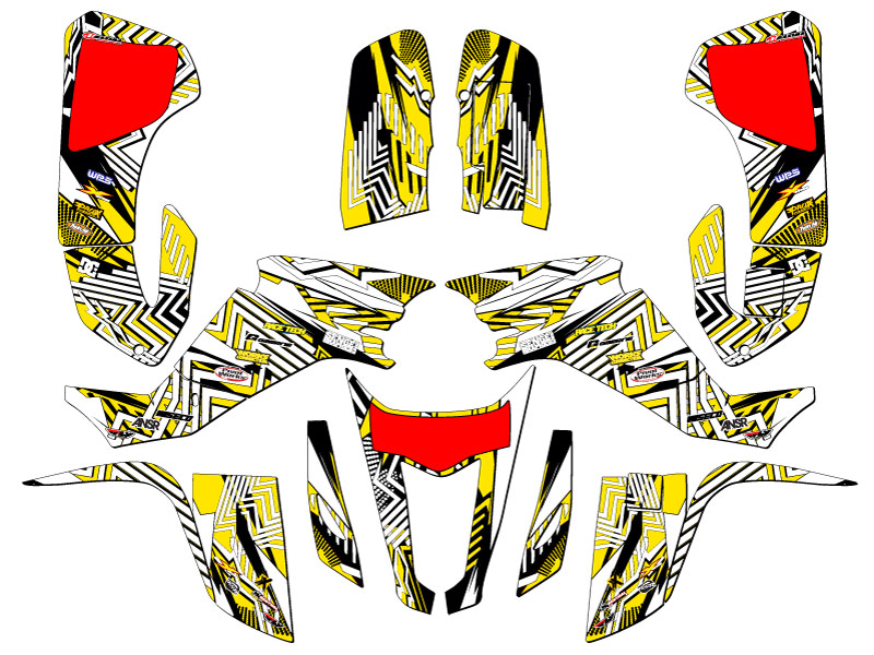 2003-2008 LTZ 400 MAYHEM Yellow Senge Graphics Kit Compatible with Suzuki - Picture 2 of 7