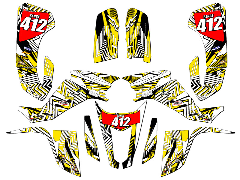2003-2008 LTZ 400 MAYHEM Yellow Senge Graphics Kit Compatible with Suzuki - Picture 5 of 7