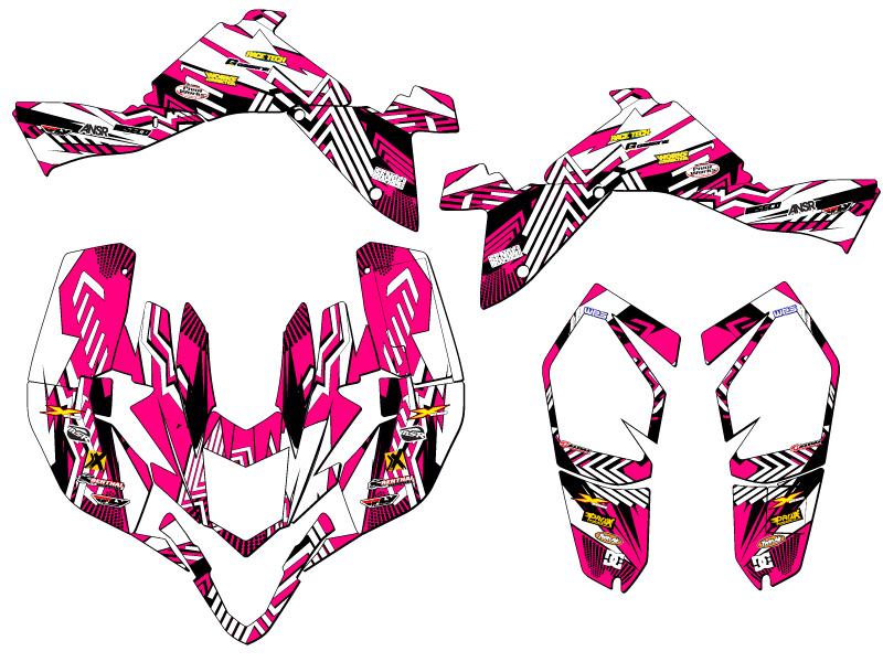2009-2012 LTZ 400 MAYHEM Pink Senge Graphics Kit Compatible with Suzuki - Picture 2 of 7