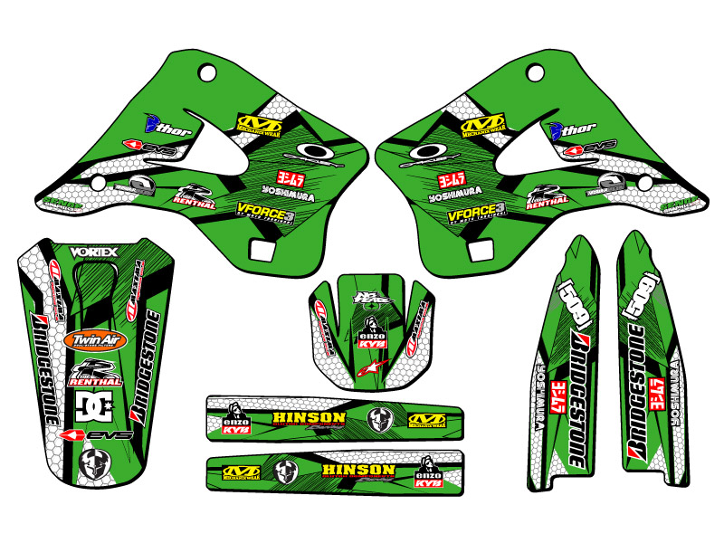 1996-1998 KX 125 PODIUM Green Senge Graphics Kit Compatible with Kawasaki - Picture 2 of 10