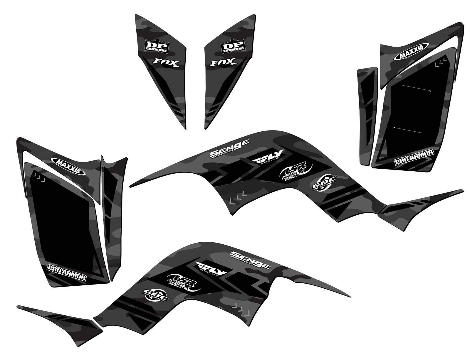 Todos los años RAPTOR 90 APACHE Grey Senge Kit gráfico compatible con Yamaha - Imagen 2 de 7