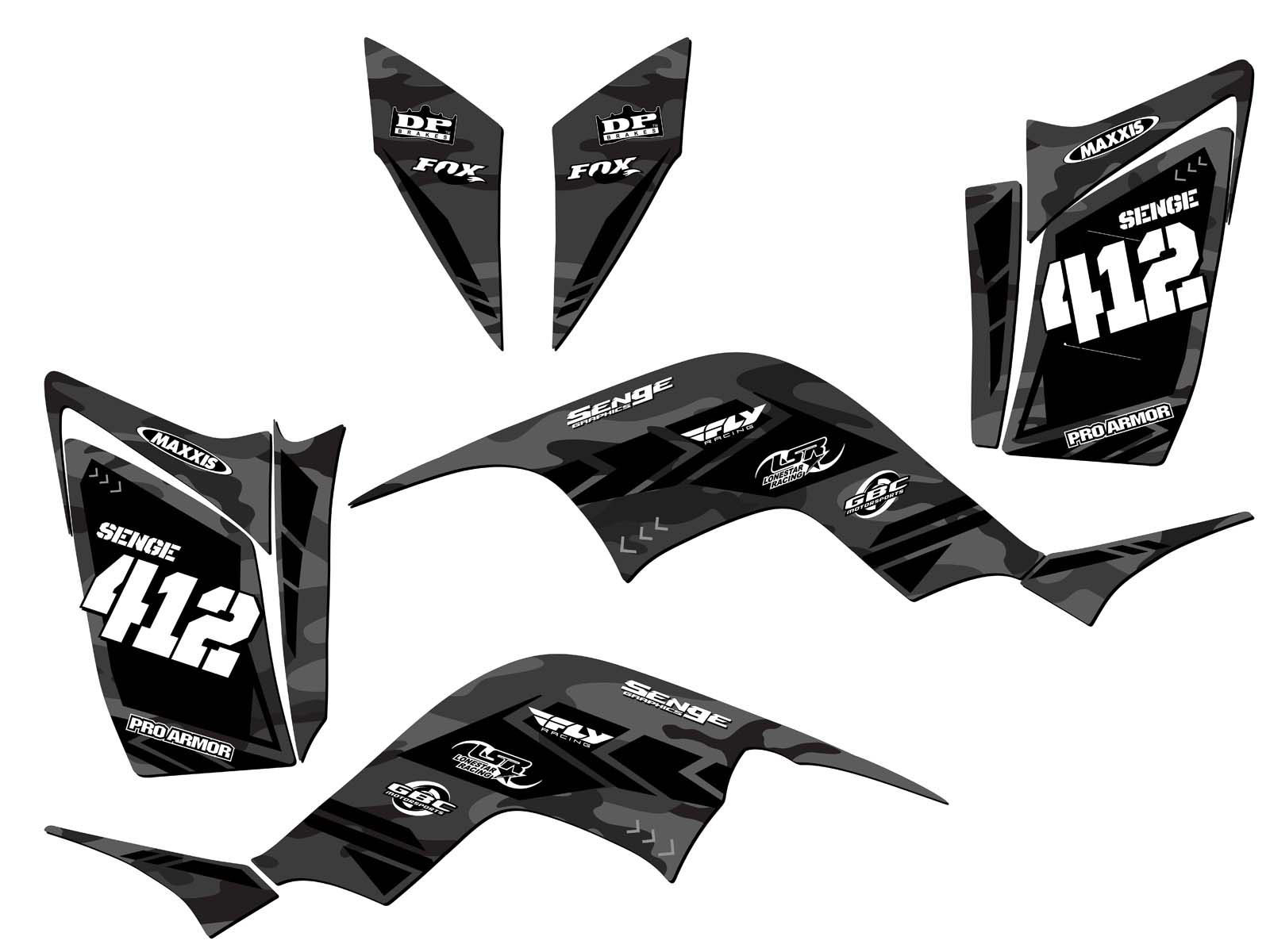 Todos los años RAPTOR 90 APACHE Grey Senge Kit gráfico compatible con Yamaha - Imagen 5 de 7