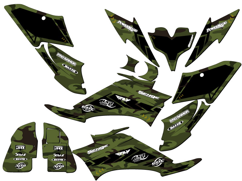 Kit de Gráficos Senge Verde Senge Raptor 250 todos los Años Compatible con Yamaha - Imagen 2 de 7