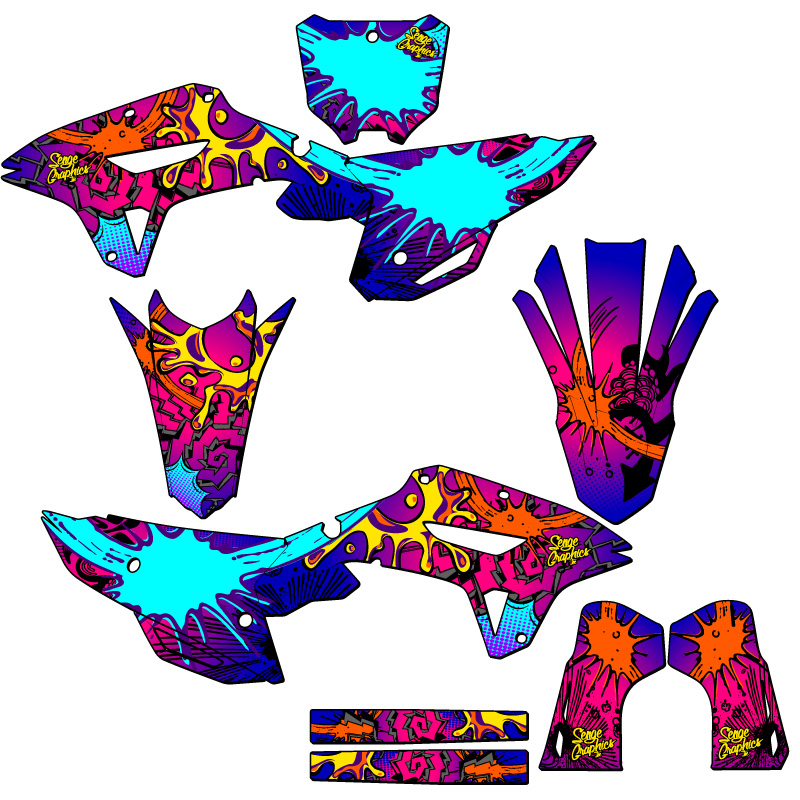 2021-2023 CRF 450 RX ZANY Pink Senge Graphics Kit Compatible with Honda - Picture 5 of 10