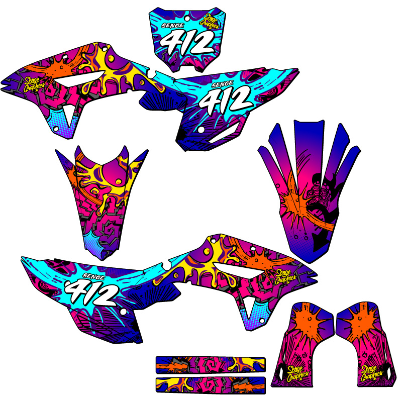 2021-2023 CRF 450 RX ZANY Pink Senge Graphics Kit Compatible with Honda - Picture 8 of 10