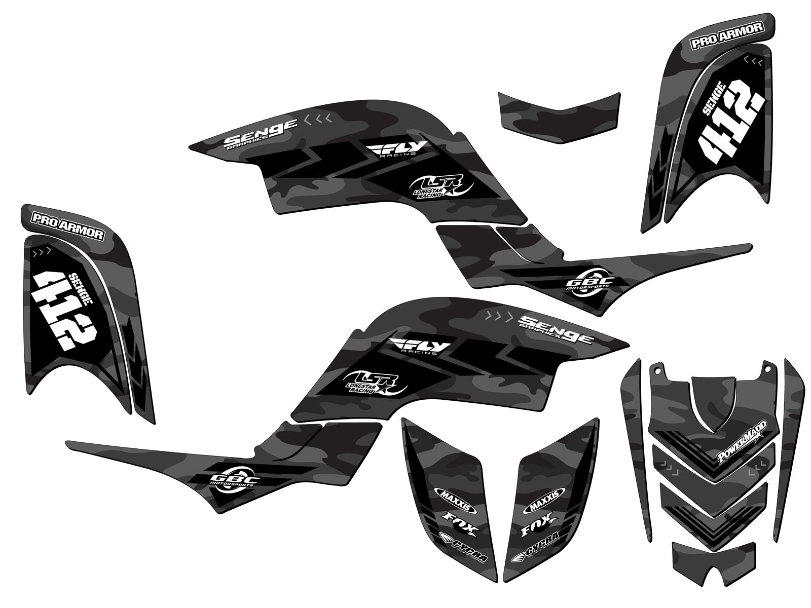 Kit de Gráficos Senge gris Raptor 660 todos los años compatible con Yamaha - Imagen 5 de 7