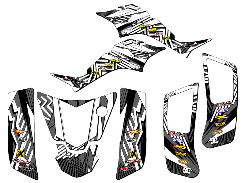 2000-2005 LT 50A MAYHEM Black Senge Graphics Kit Compatible with Suzuki - Picture 2 of 7