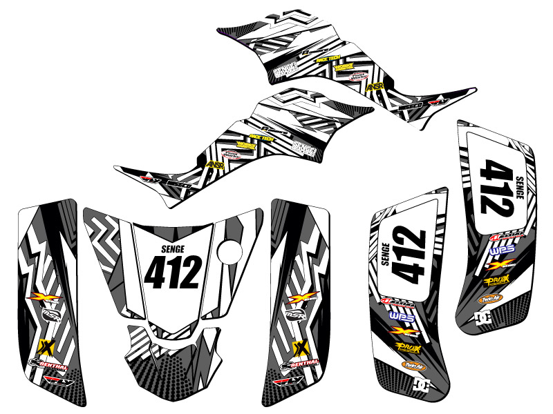 2000-2005 LT 50A MAYHEM Black Senge Graphics Kit Compatible with Suzuki - Picture 5 of 7