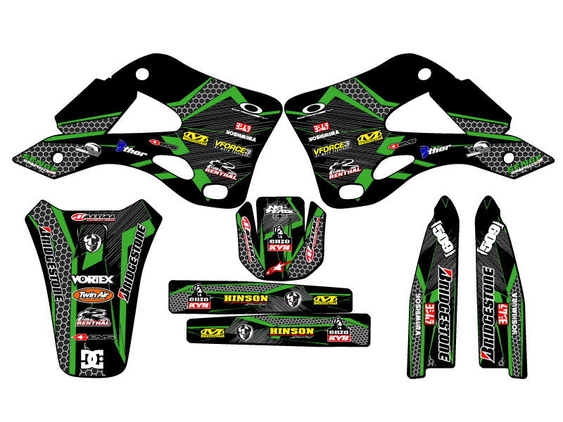 Kit de gráficos KX 125 PODIUM 1999-2002 negro Senge compatible con Kawasaki - Imagen 2 de 10