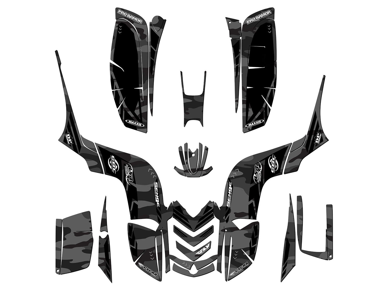 All Years RAPTOR 80 APACHE Grey Senge Graphics Kit Compatible with Yamaha - Bild 2 von 7