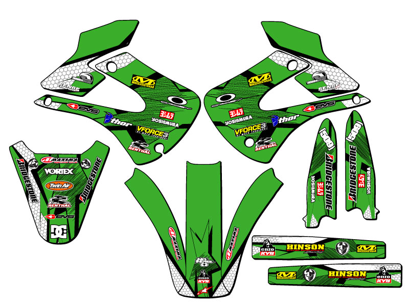 2001-2013 KX 100 PODIUM Green Senge Graphics Kit compatible con Kawasaki - Imagen 2 de 10