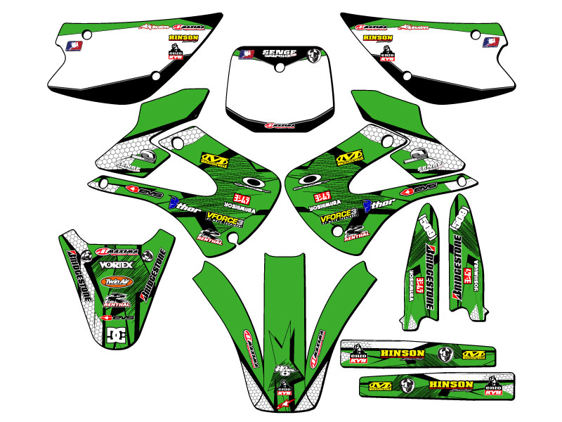 2001-2013 KX 100 PODIUM Green Senge Graphics Kit compatible con Kawasaki - Imagen 5 de 10