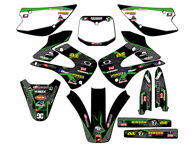 Kit de gráficos KX 100 PODIUM 2001-2013 negro Senge compatible con Kawasaki - Imagen 5 de 10